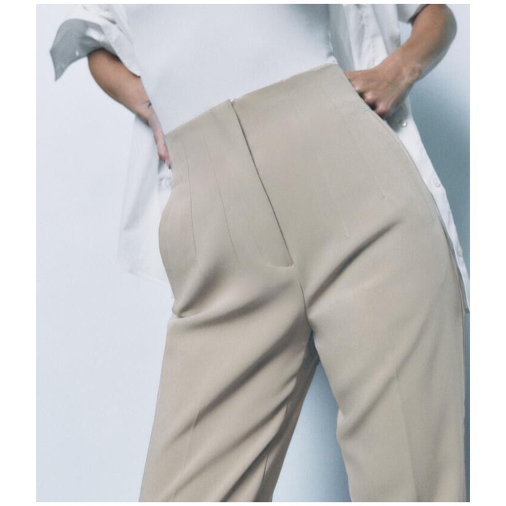 🆕 ZARA Cream High-Waisted Trousers
